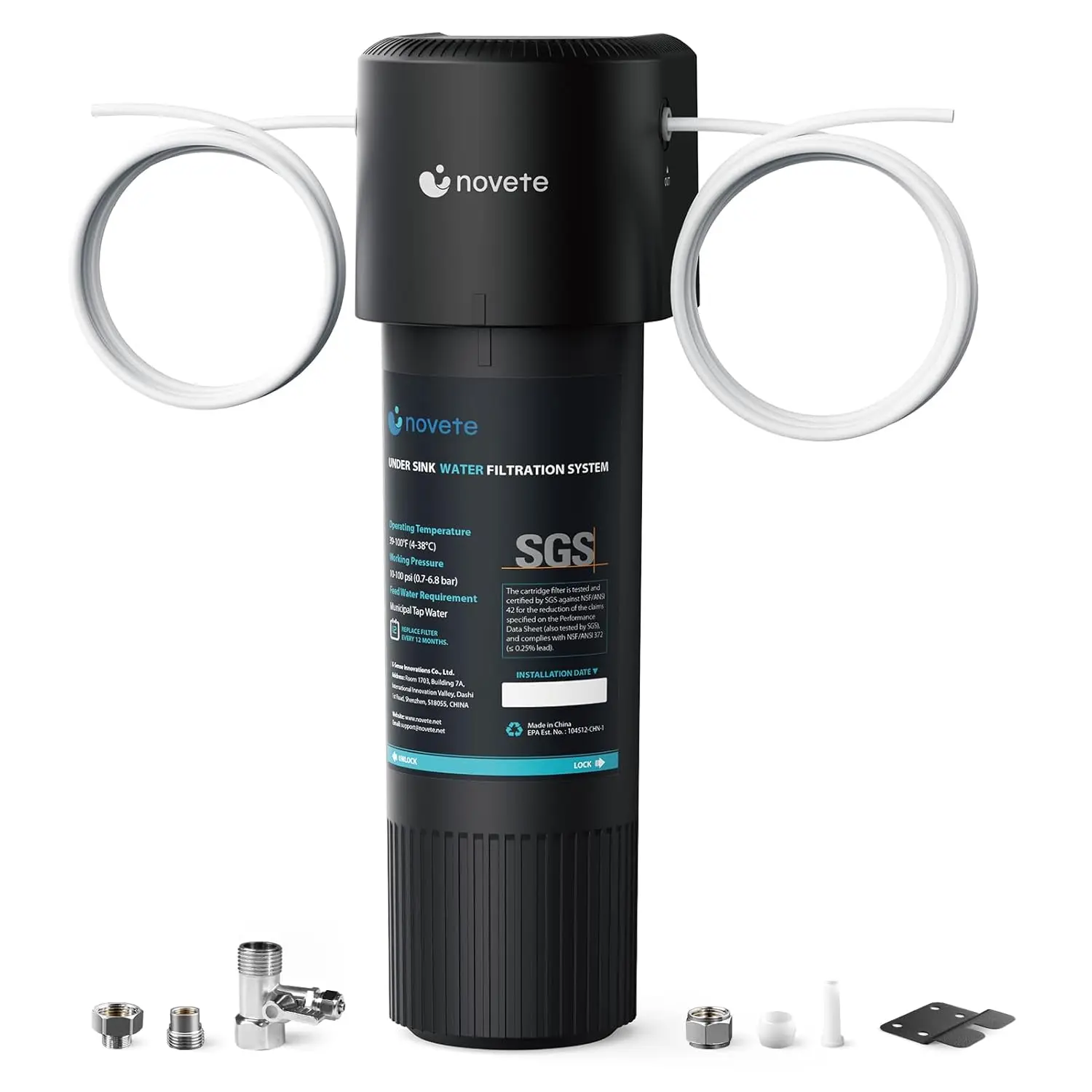 

Under Sink Water Filter, 1/4" Direct Connect, 3-Year Lifespan, 30K Gallons, NSF Certified, Reduces Chlorine & PFAS