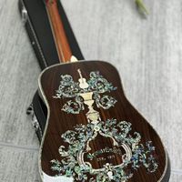 High Quality 41 Inch All Solid Acoustic Guitar With Abalone Decoration On The Back