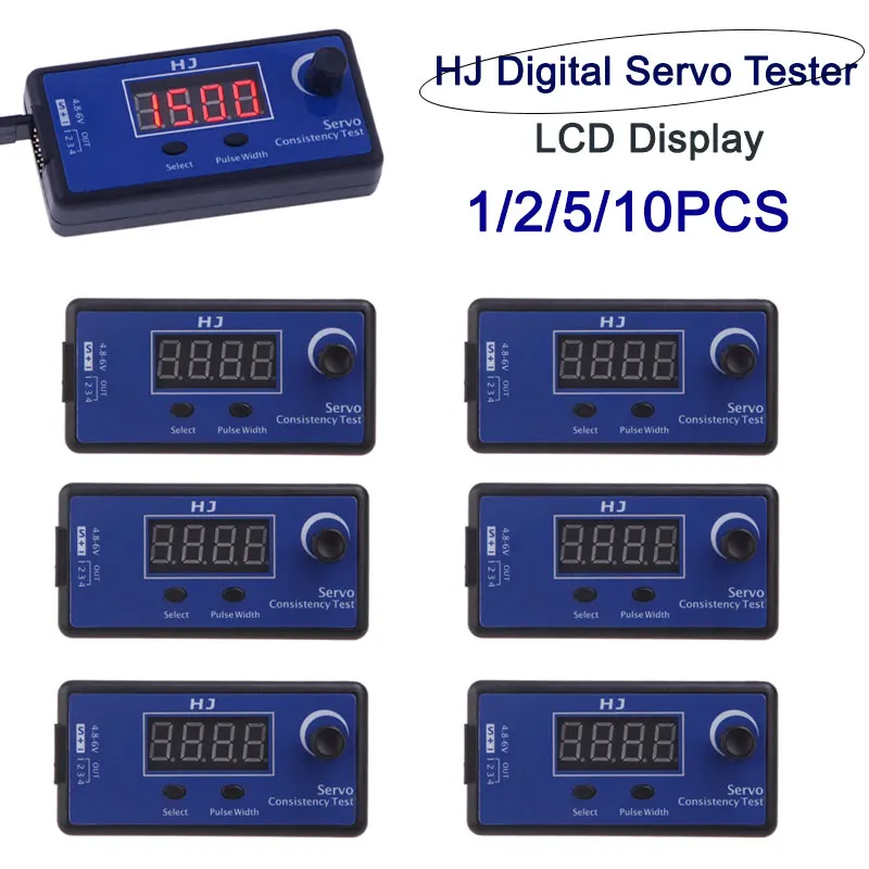 HJ RC Servo Tester 4 Servos ESC Consistency Checker for RC Airplane Helicopter Car Digital Multi-functional Steering Tools