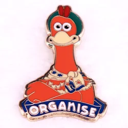 Organise Enamel Pin Animated Adventure Comedy Film Character Chicken Brooch Jewelry