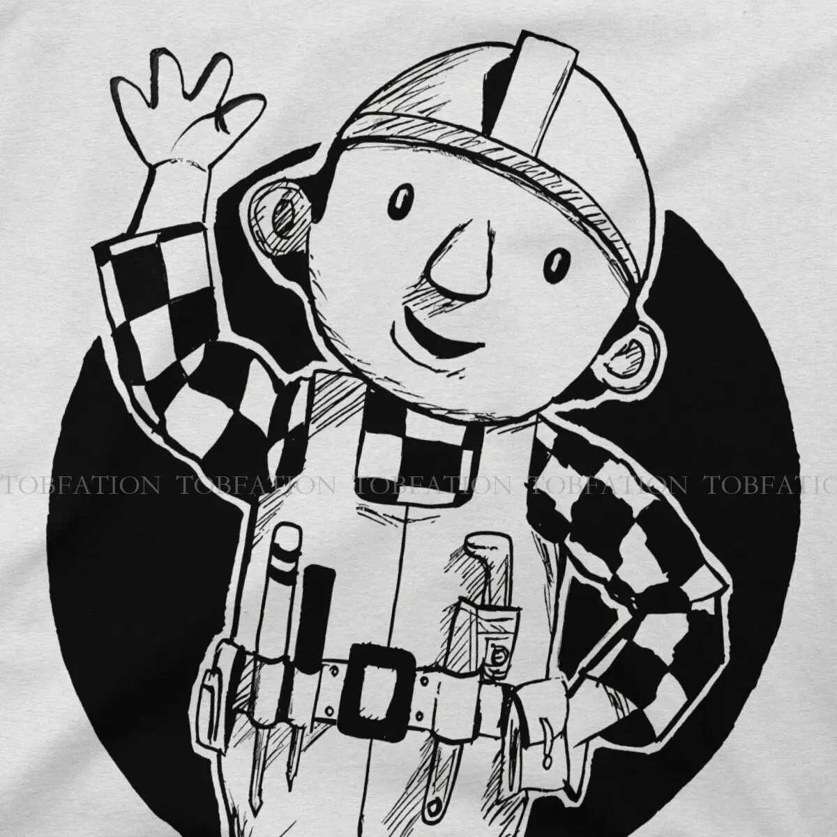 Hello Bob The Builder T Shirt Vintage Alternative Loose O-Neck TShirt Harajuku Men's Clothing image 3