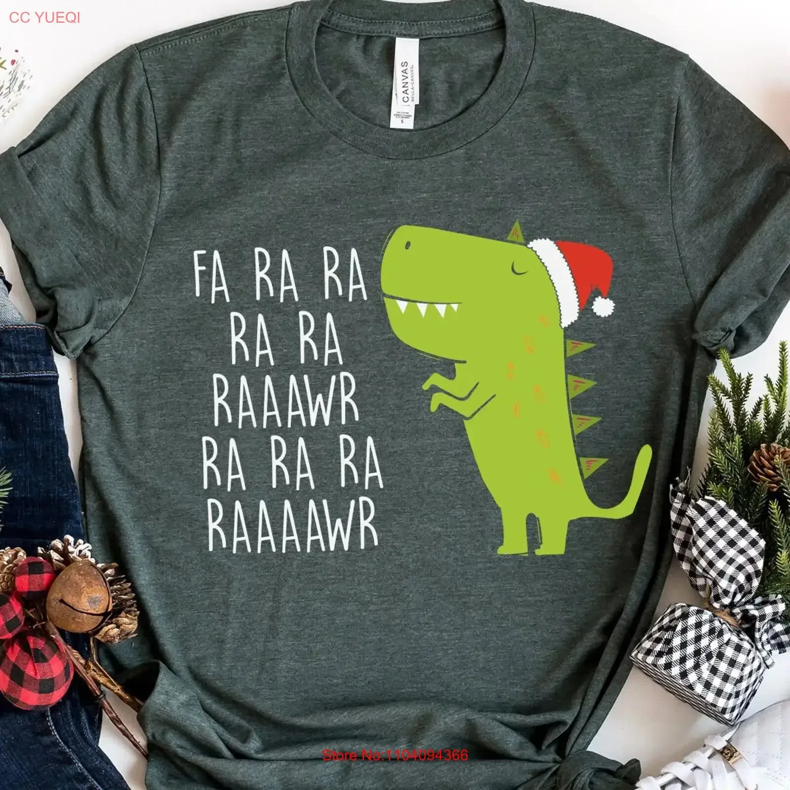 

Футболка Fa Ra Raaawr с милым динозавром, рождественская праздничная футболка с изображением рекса, забавная праздничная, счастливая, веселая, винтажная, удобная, унисекс