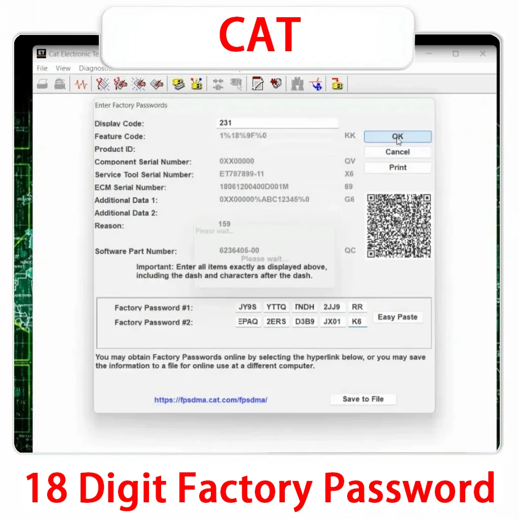 

18 Digit Factory Password for Cat [ Without Generator ]