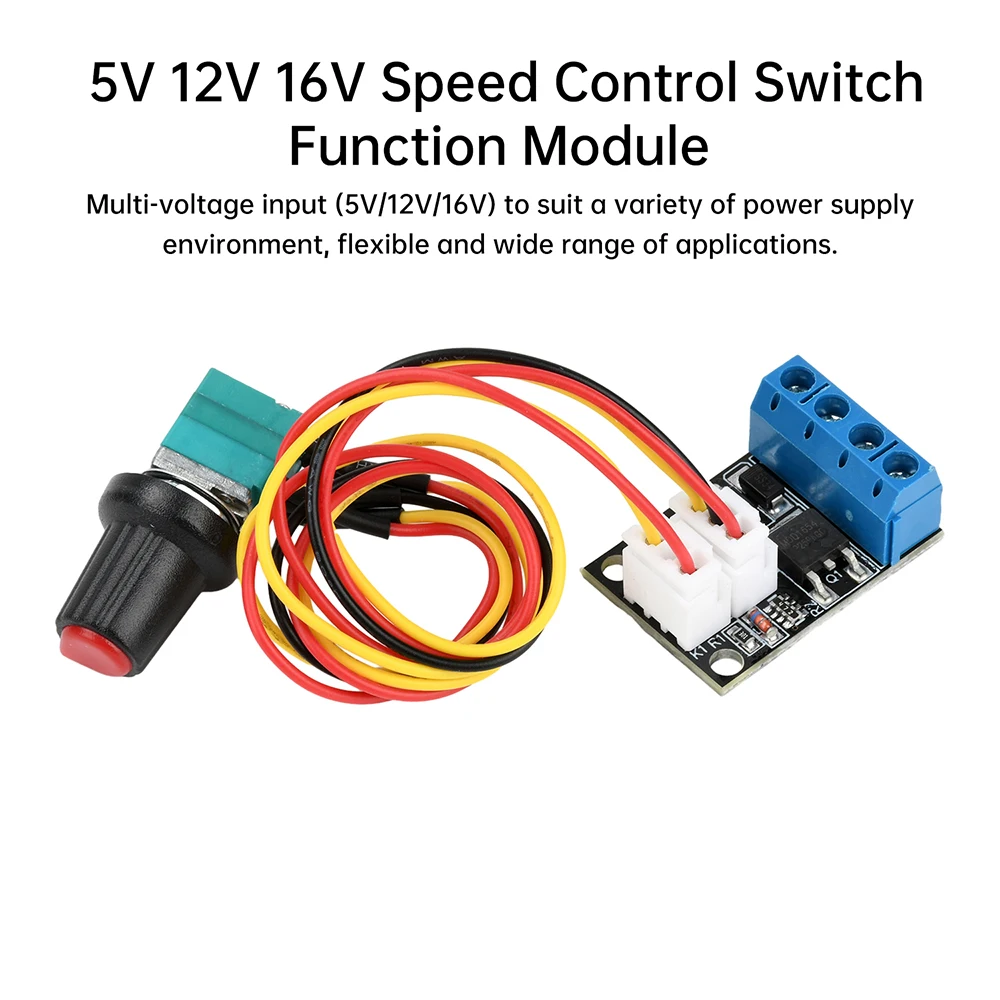 

PWM DC Motor Speed Controller 5V 12V 16V Governor Stepless Speed Regulator LED Dimmer Power Controller Speed Control Switch