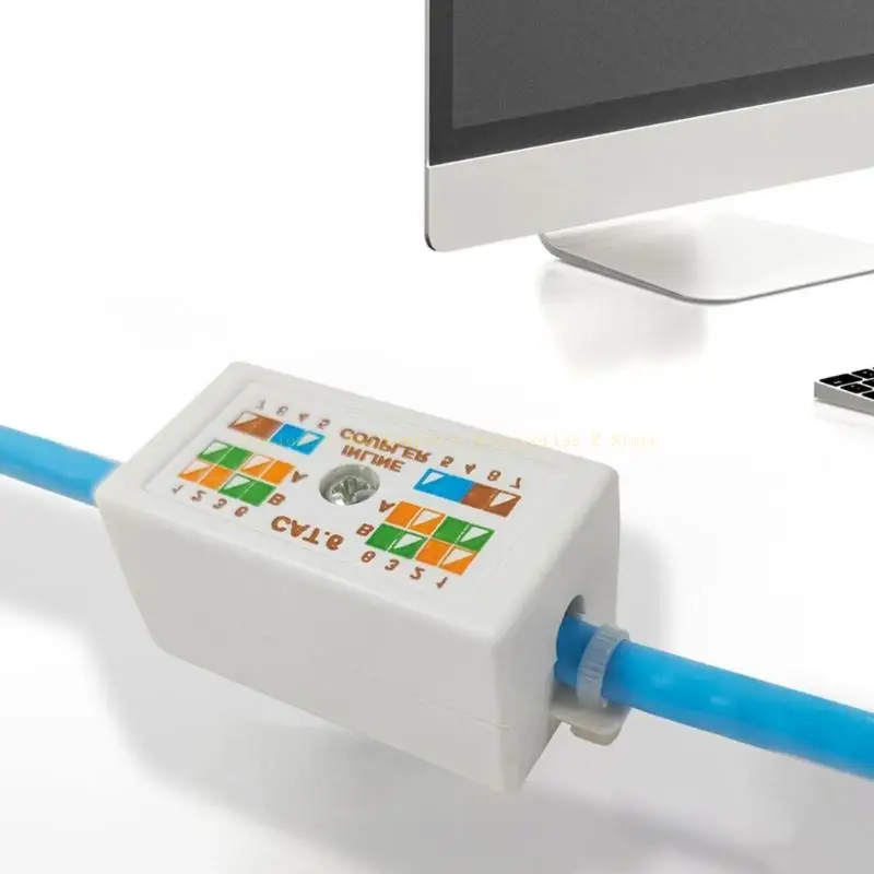 RJ45 Cat6 Junction Box Inline Down Coupler Joiner for Cat6 Ethernet Networking Cable Ethernet Cable Connection