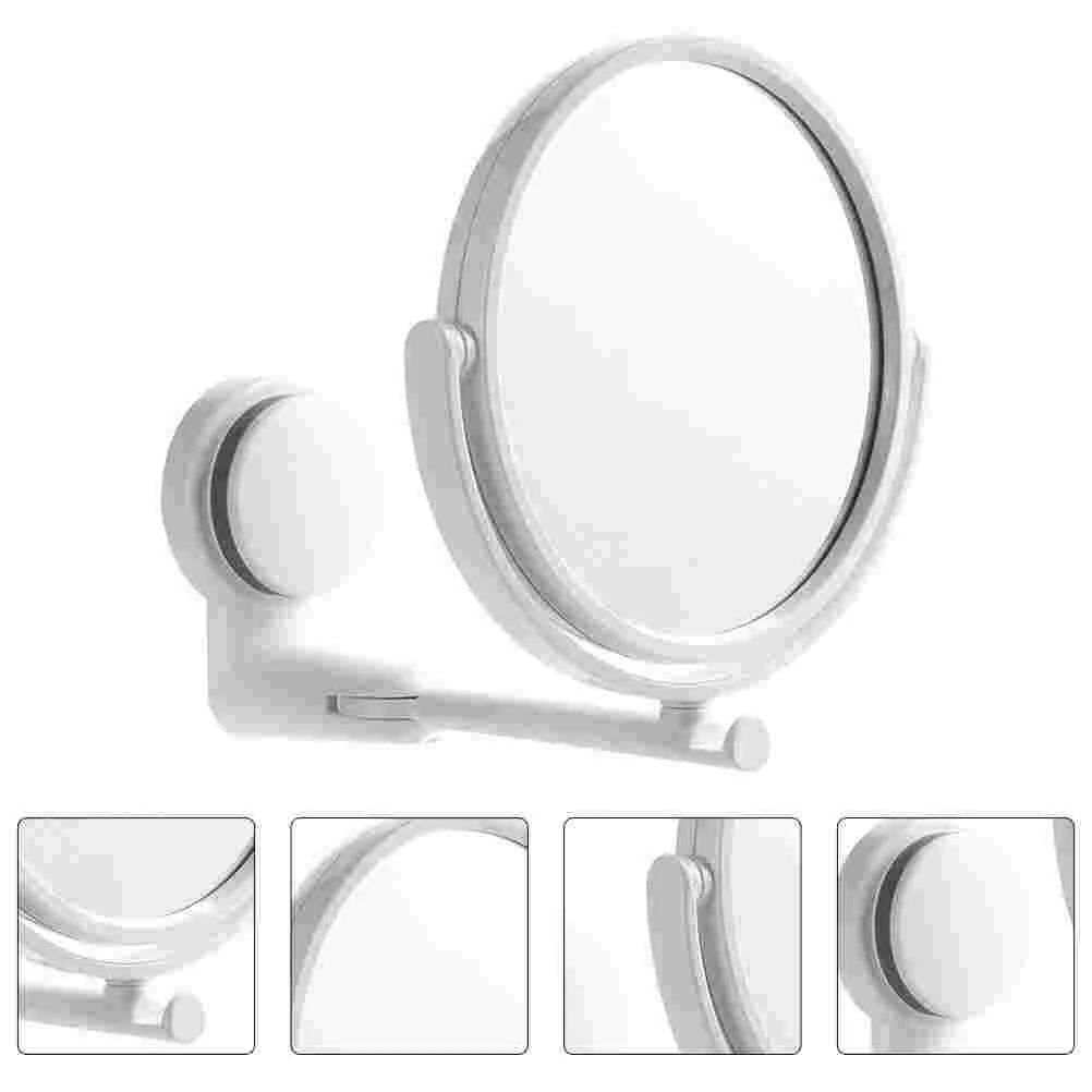 

Punch-Free Creative Suction Cup Makeup Mirror Angle Adjustable Folding Simple Style Wall Mounted Cosmetic Mirror for Bathroom