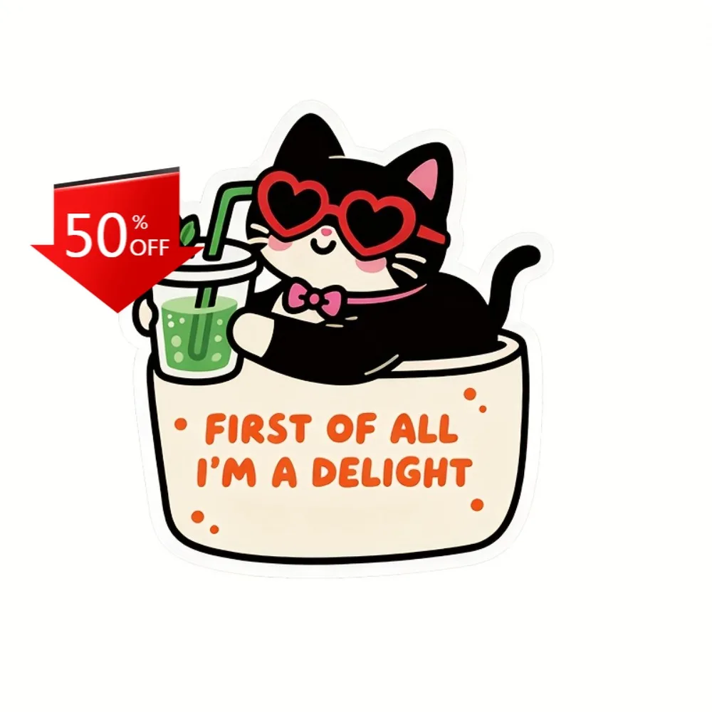 

Cartoon Cat Stickers, Suitable Funny Car Laptop Window Bumper Waterproof Vinyl Decal Accessory Aesthetic Cute Cool Vintage