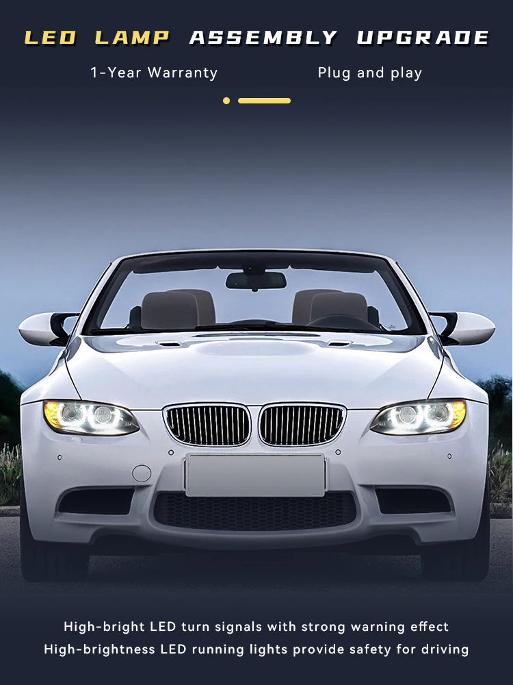 

Car Light For BMW E92 318 320 325 330 335 Full LED M3 2006-2012 Far And Near Integration Upgrade LED DRL Head Lamp Accessories