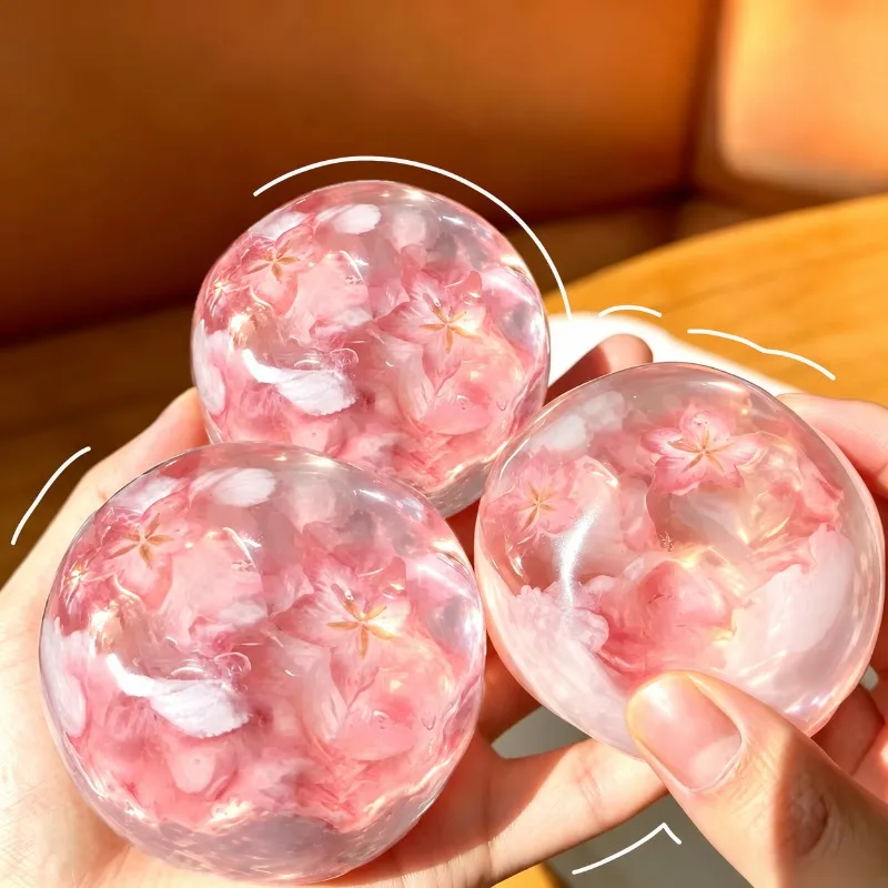 Knuspriger Sakura-Rosa Stressball, Formbarer Baustein-Quetschball, Nicht-Springender Quetschball, ASMR-Sensorisches Spielzeug für Erwachsene, Stressabbau-Spielzeug – Detail 2