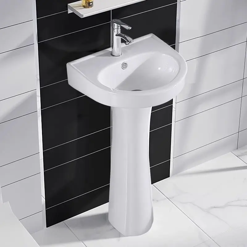 

Column household floor-to-ceiling washbasin ceramic balcony washbasin mini small apartment integrated floor-to-ceiling bathroom