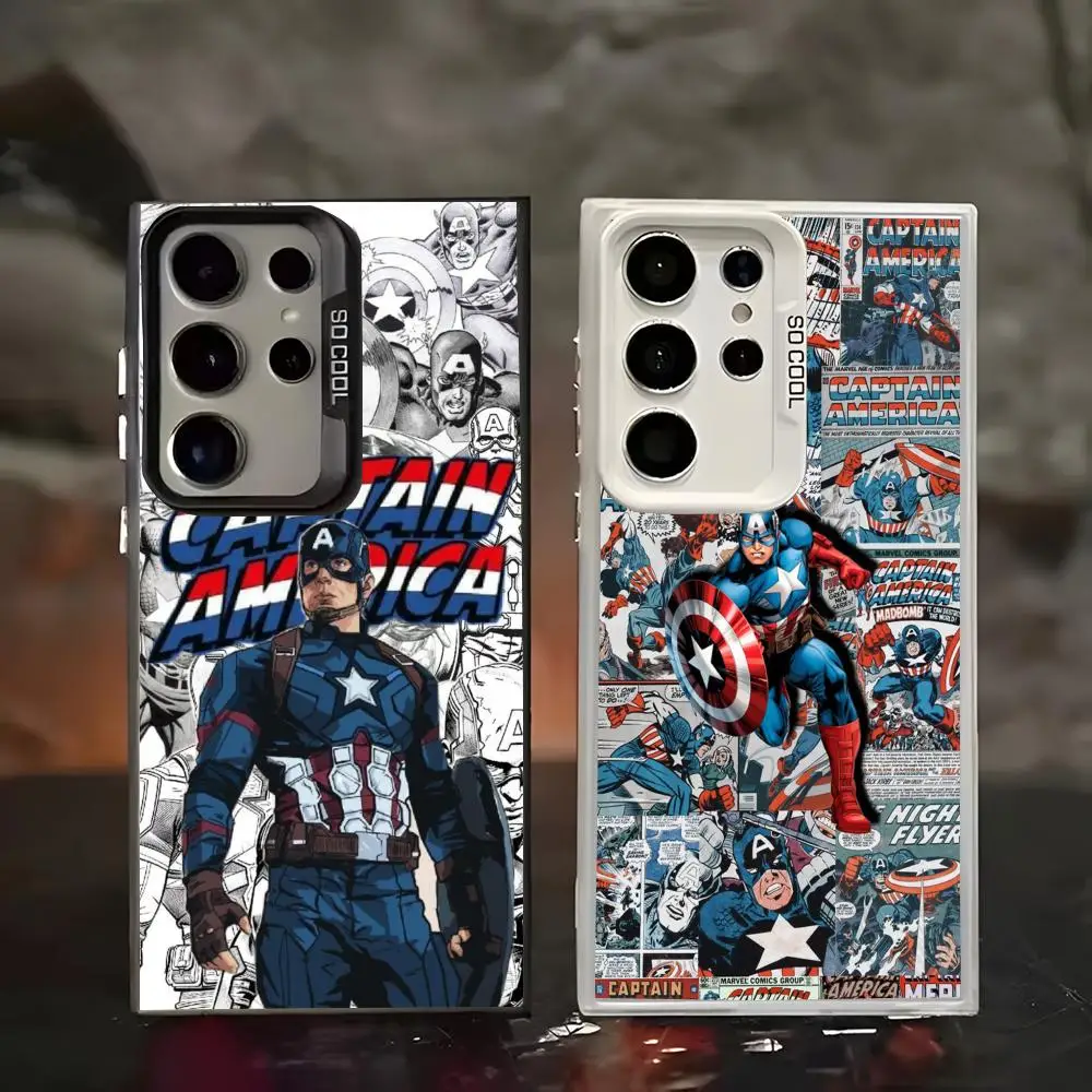 Captain America Comic Phone Case IMD Colorful Silver Suitable case For SamsungS26 S25 S24 S23 S22 S21 S20 Plus Ultra