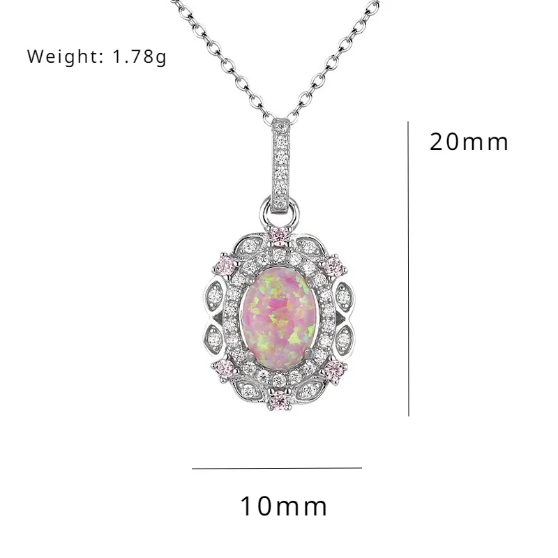 Fashion Light Luxury Pink 925 Silver Necklace Jewellery Female Collarbone Chain