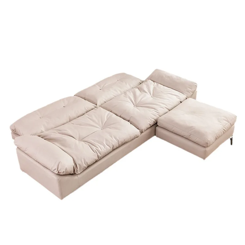 

Cloud fabric sofa living room, small apartment cream style Internet celebrity straight row sailing technology cloth sofa