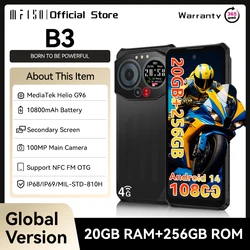 [Estreno mondiale] IIIF150 B3 Macchina robusta Doppio display 8 GB (8 +12) Fotocamera da 256 GB 100 MP Ultra-sottile Robusta 10800 mAh G96 Android 14