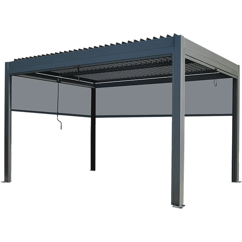 

Modern Electric Shade Aluminum Pavilion, Waterproof Sun Room Gazebo for Outdoor Villa Yard Decoration