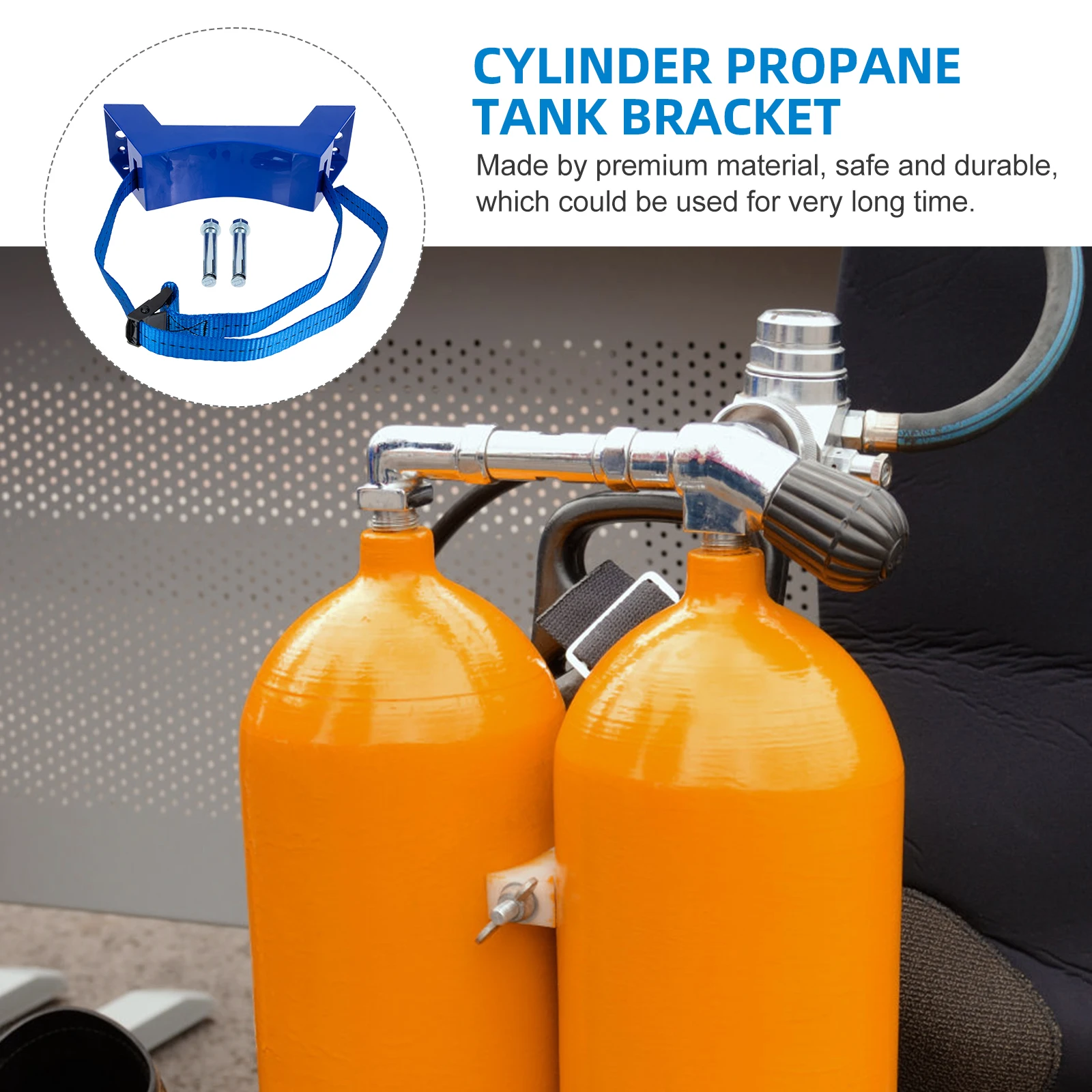 

2pcs Gas Bottle Holder Cylinder Retention Strap Oxygen Blue Polypropylene Tape Acetylene Holders Adjustable Propane Tank Ring