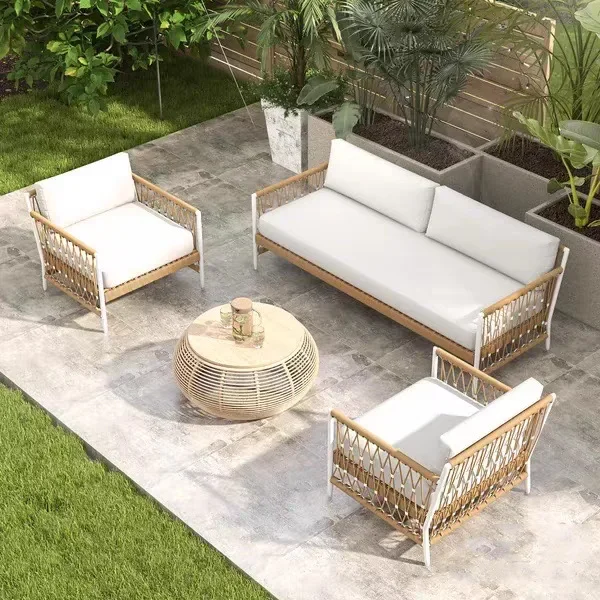 Modernes Outdoor-Sofa, Terrasse, Balkon, Terrasse, Rattan-Sofa