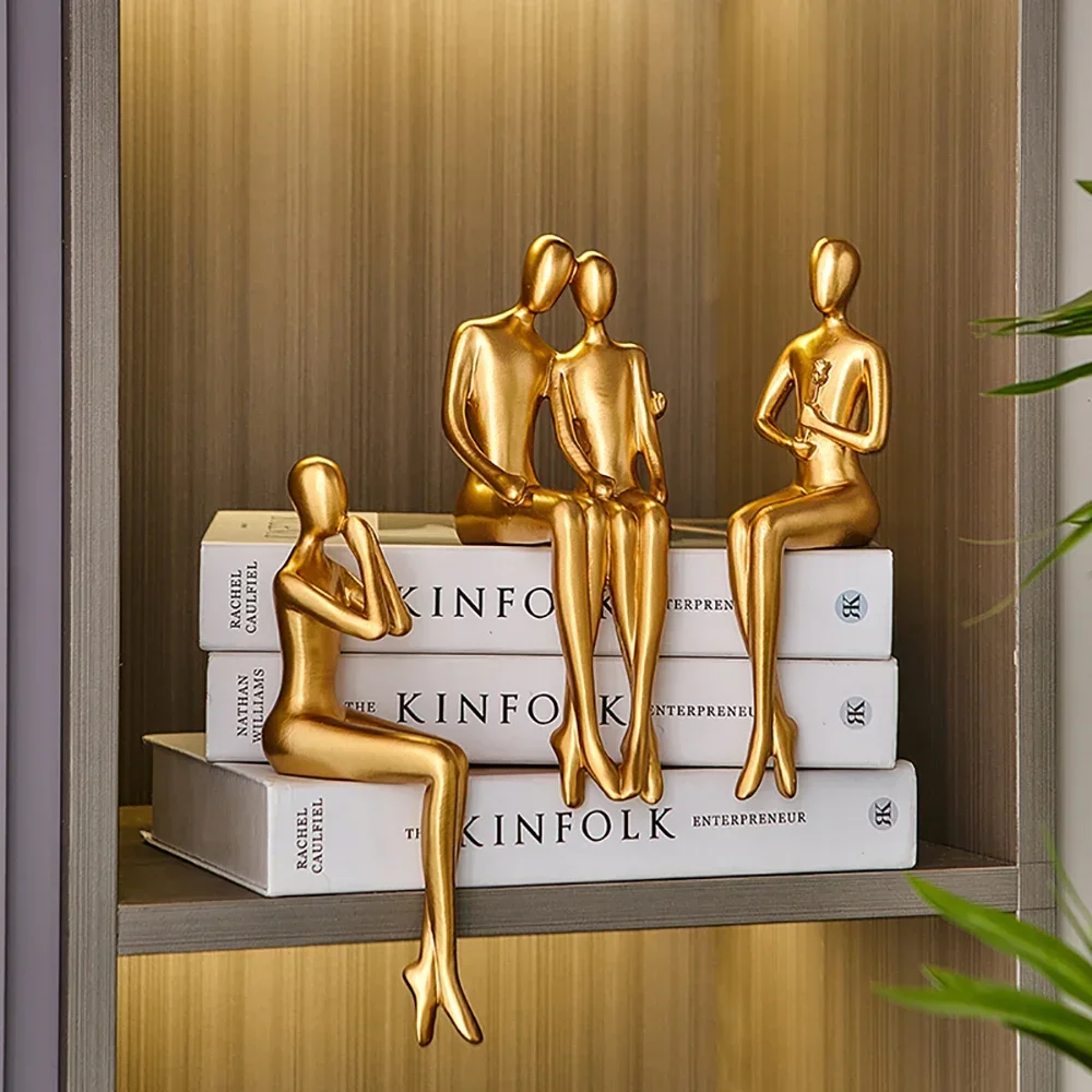 Modern Light Luxury Art Statue Gold Table Decorations Living Room Tv Cabinet Decorations