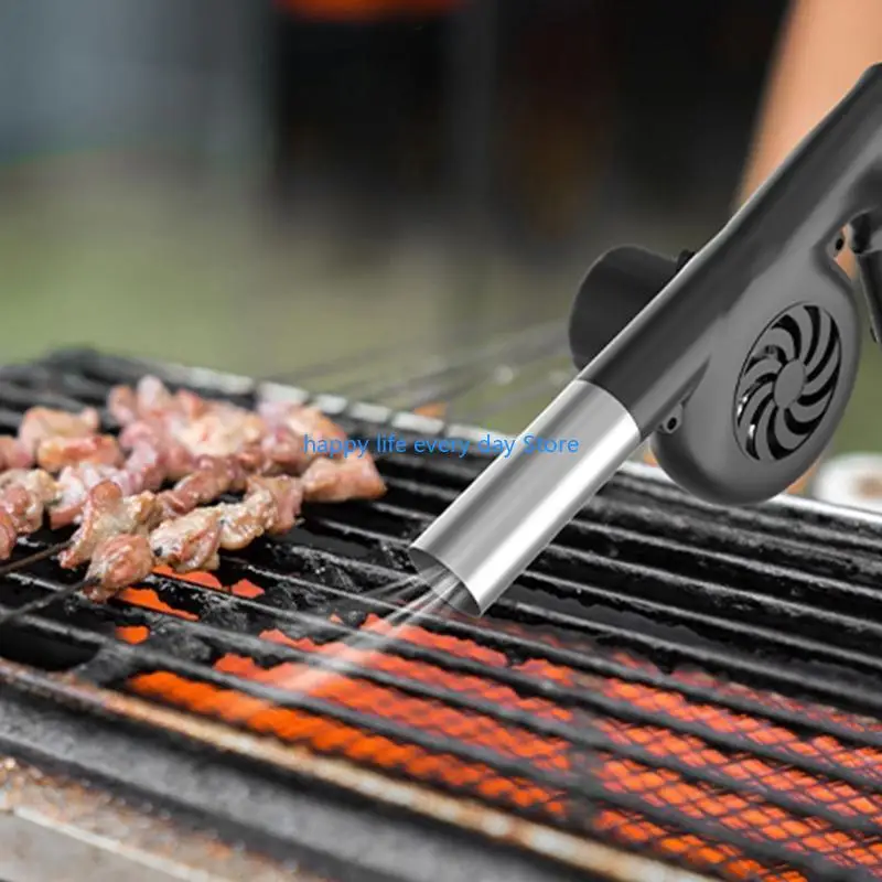 T8UC ไร้สาย เครื่องเป่าลมไฟฟ้า 2 แบตเตอรี่ปรับ BBQ Fan Air Blower ไฟกลางแจ้งเครื่องมือ 5000RPM