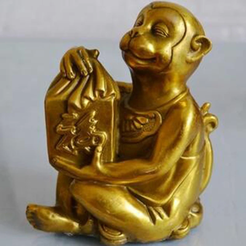 

Brass Monkey Bronze Blessing Character Monkey Bronze Monkey Auspicious Feng Shui Everything Smooths Home Crafts