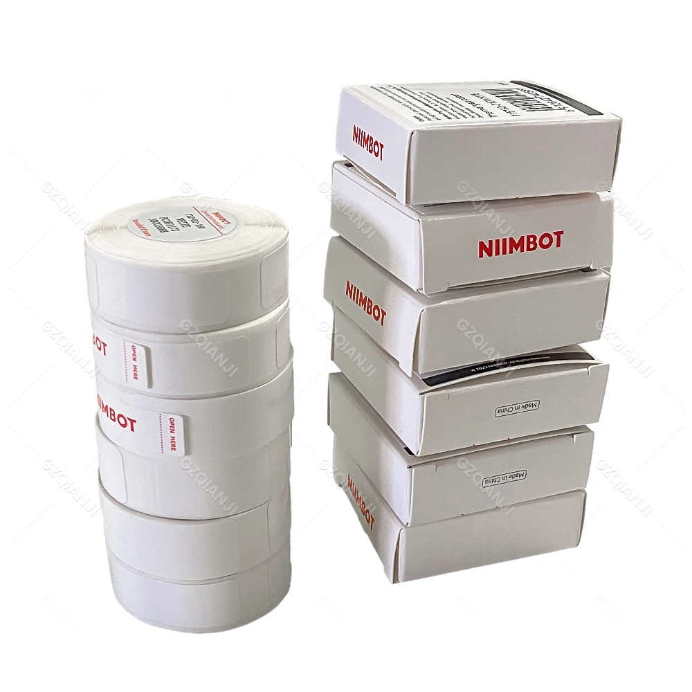 Миниатюрный портативный принтер Niimbot D11/D101/D110, белая лента, наклейки, бумаги, водонепроницаемые рулоны термопринтера для Термоэтикеток с защитой от жира, без клея