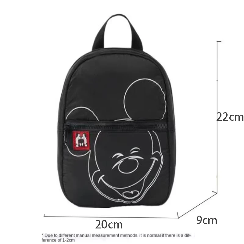 Disney New Black Cartoon Mickey Print Lekki plecak dla dzieci do szkoły podstawowej i przedszkola