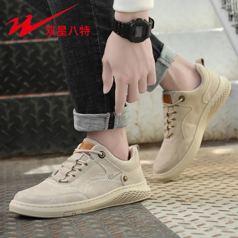 

Genuine Leather Casual Shoes for Men Spring Fall Versatile SlipOn Sneakers Soft Sole Comfort Anti Slip Breathable Athletic Shoes