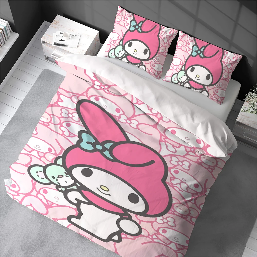 

My M-Melody Cute Duvet Cover Set Home Style Bedding Soft Laundry Cotton Bed 3 Piece Set Student Dormitory Gift