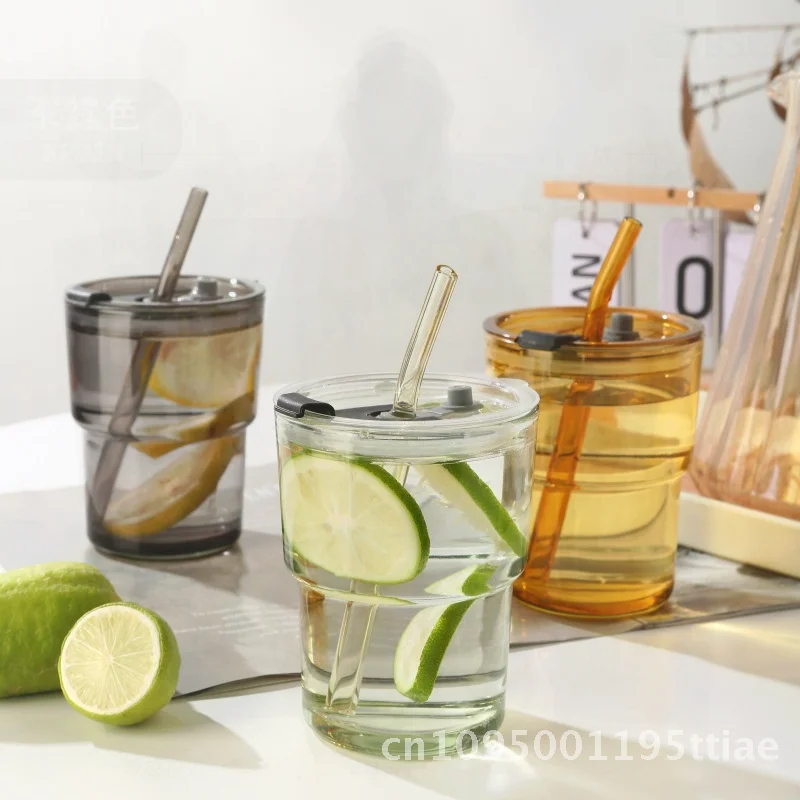 

Бамбуковая чашка Ins Style, соломенная стеклянная бутылка для воды для кофе, современный минималистичный герметичный однослойный для домашнего использования, универсальный подарок