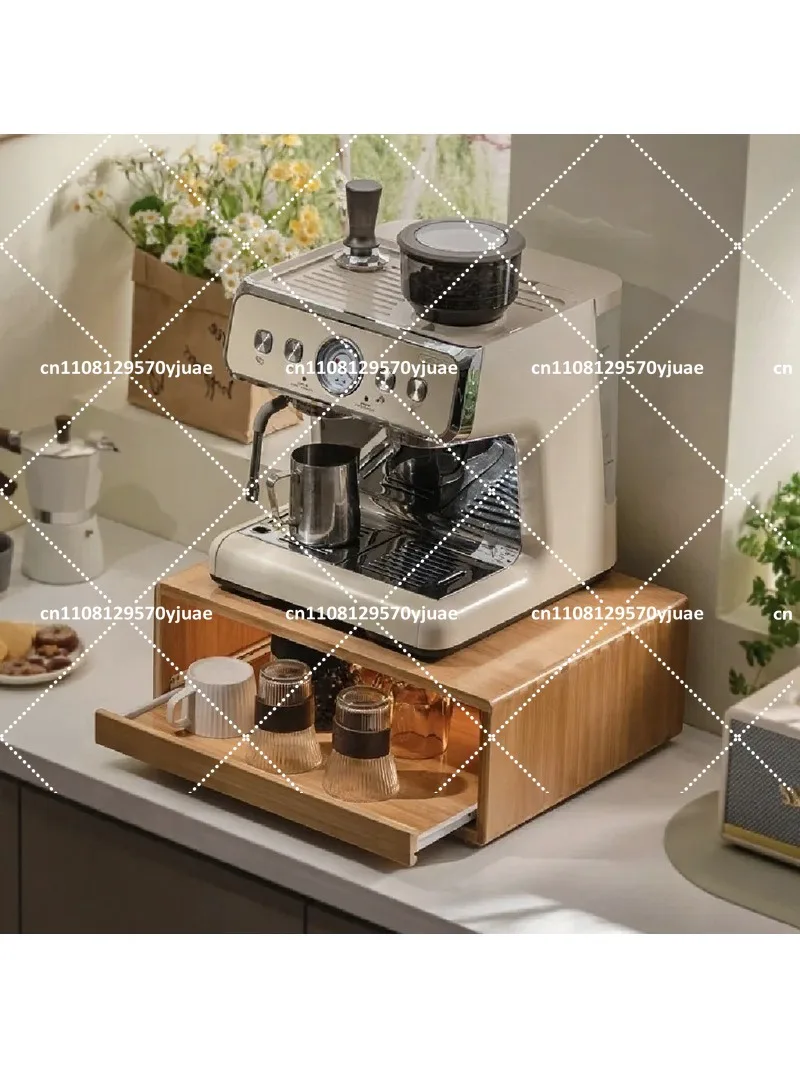 Multi-Purpose Pull-Out Kitchen Rack, Dust-Proof Countertop Shelf, Storage Organizer for Coffee Maker, Cups & Tableware