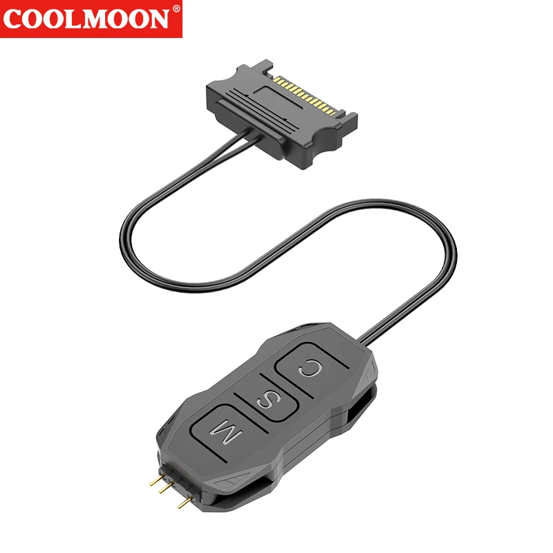RGB Remote Controller ARGB 5V 3PIN To SATA LED Color Intelligent Fan Controller 1 To 4 Sync Motherboard Cable Extension Line