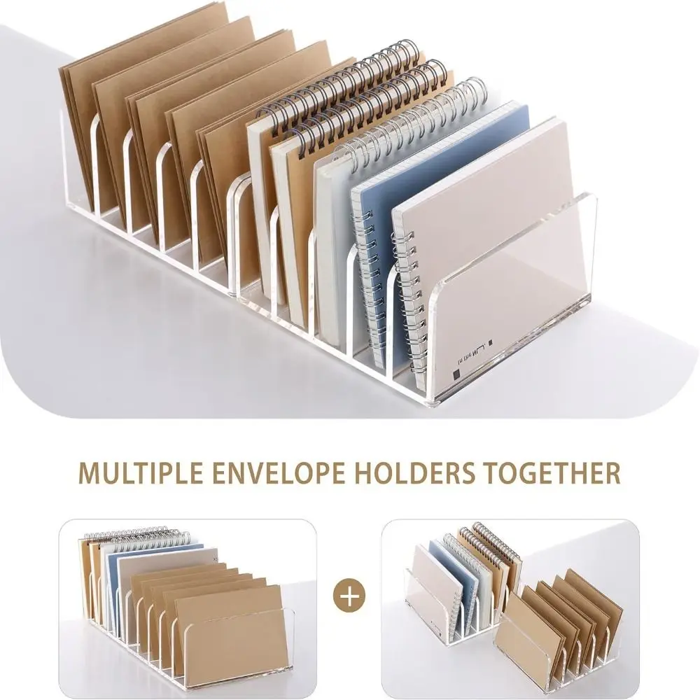Vertical File Organizer Transparent File Sorter Desktop Organizer Letter Holder Acrylic Mail Organizer Office Supplies