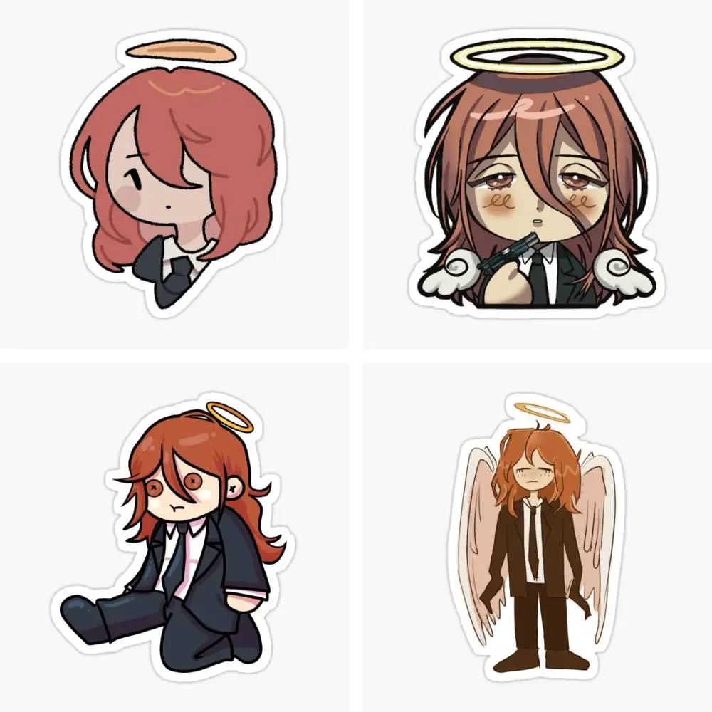 Angel Devil Chibi Sticker Helmet Flask Cup Laptop Car Vehicle Window Bumper Decal
