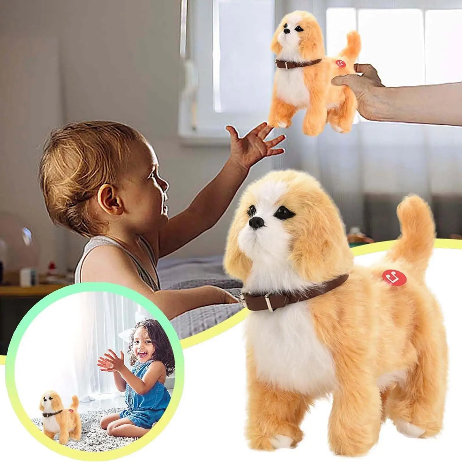 Elektronische hond knuffels Interactieve robot Puppy Zachte knuffels Pop voor jeugd Jongens Meisjes Kinderen Verjaardagscadeaus
