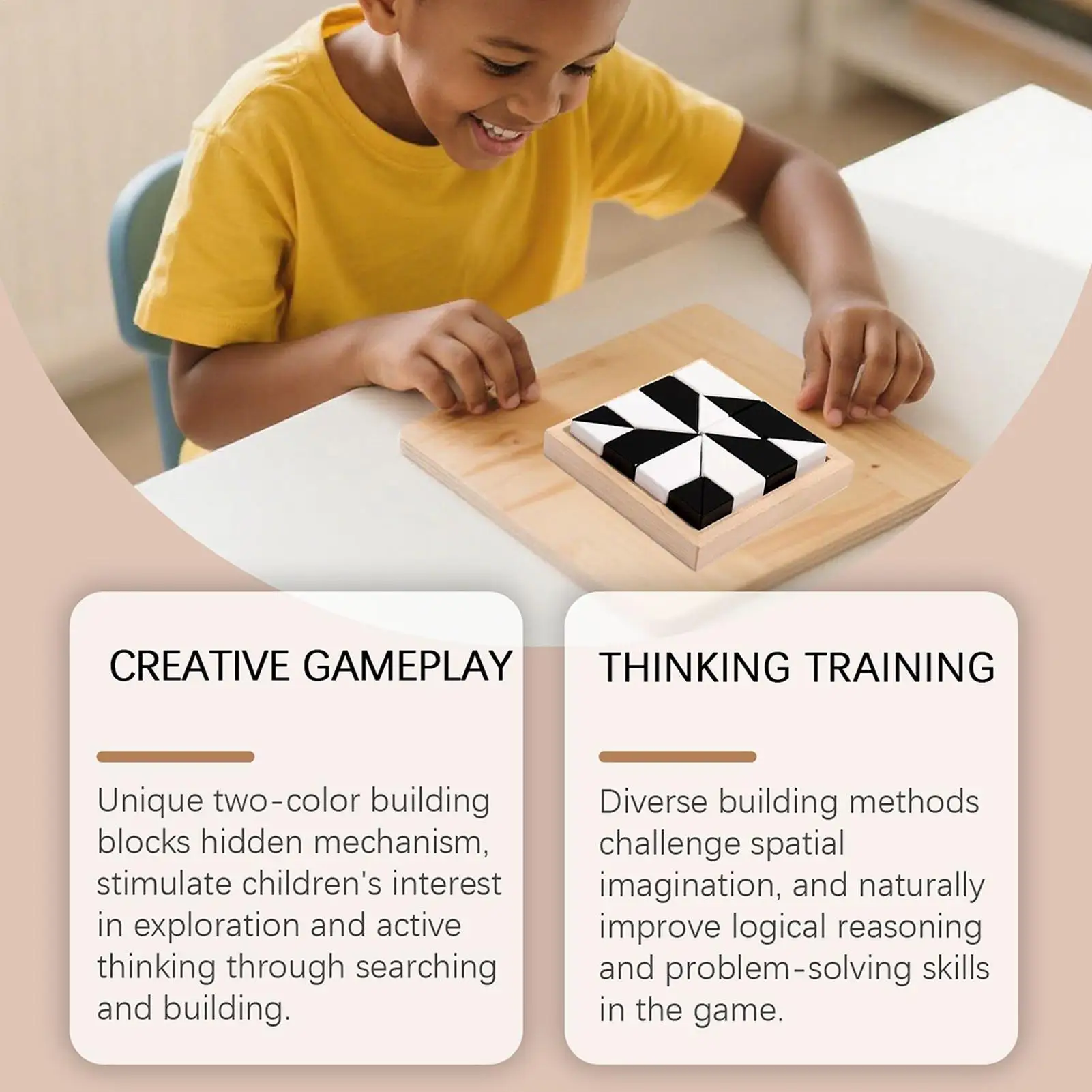 Block Puzzles Educational Assembly Puzzles Brain Teaser Games Early Education Jigsaw Logic Skill Training Toy For Preschoolers