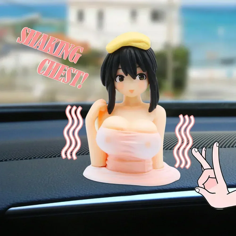 1/2pc Sexy Anime Shaking Boobs Console Dashboard Interior Accessory Girls Boys Adult Figure Collection Model Doll Toys