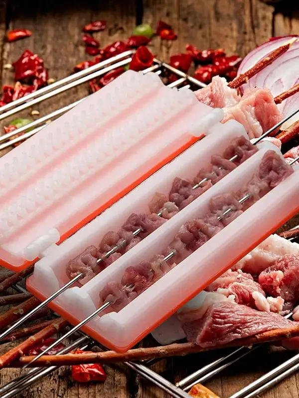 꼬치 케밥 메이커 바베큐 스트링거 박스 기계, 쇠고기 돼지 고기 야채 스트링 그릴 주방 액세서리, 야외 바베큐 가제트