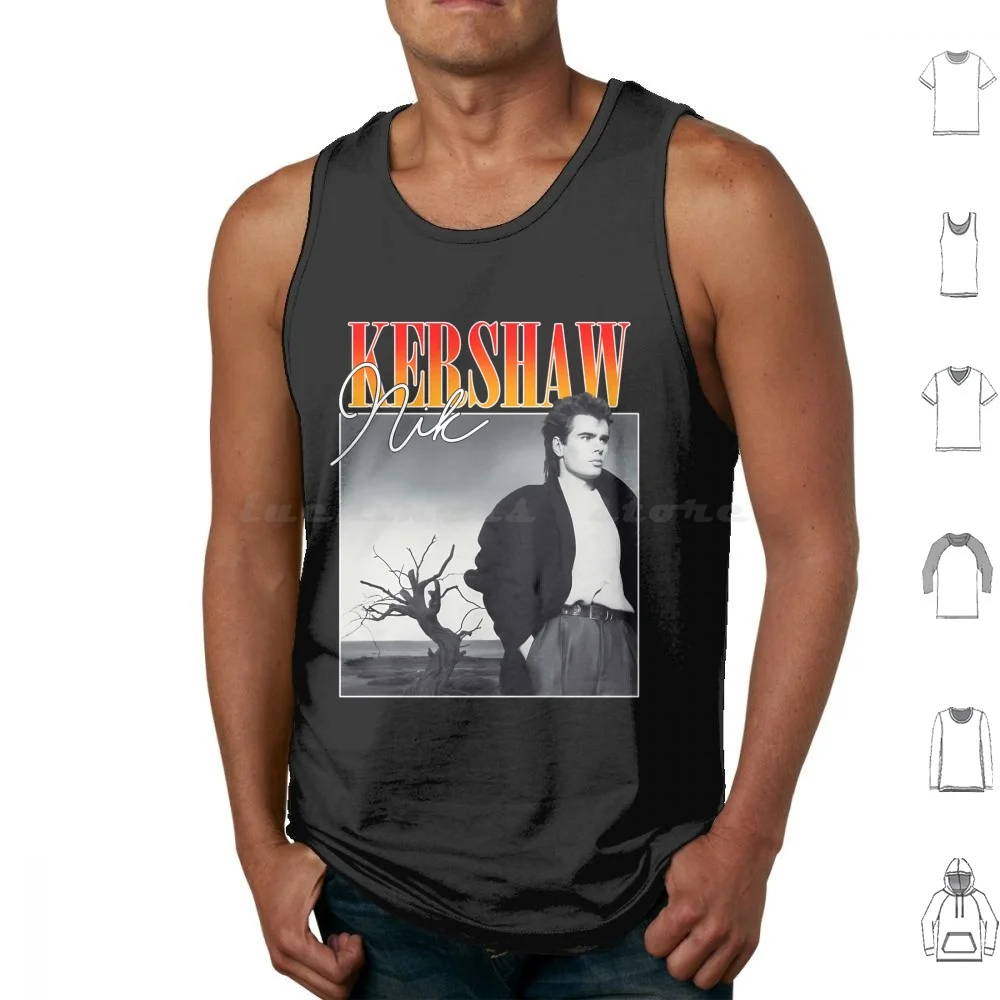 Nik Kershaw Estilo Vintage Regatas Colete Sem Mangas Nik Kershaw Vintage 80s Retro