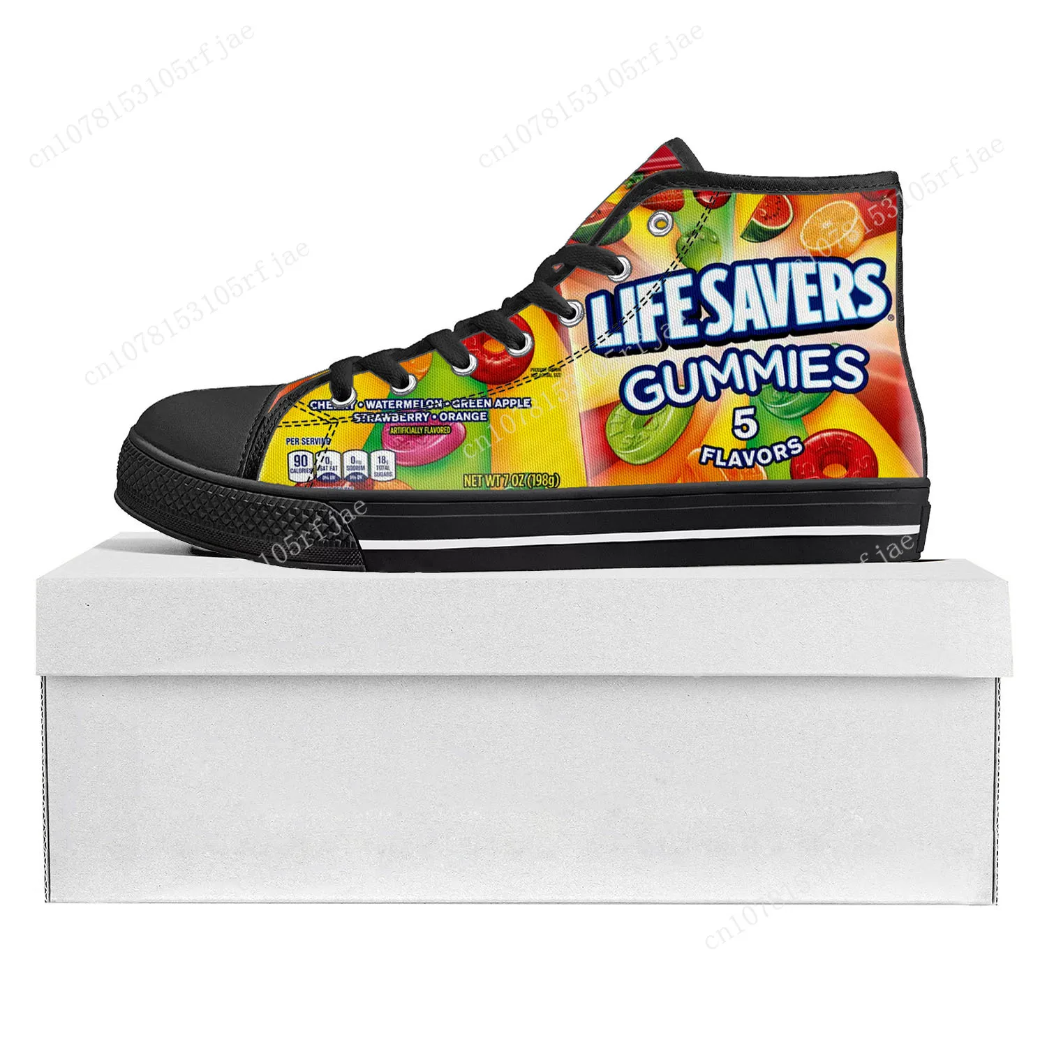 Funny Candy Food Snack High Top High Quality Sneakers Mens Womens Teenager Canvas Sneaker Custom Made Shoe Casual Couple Shoes