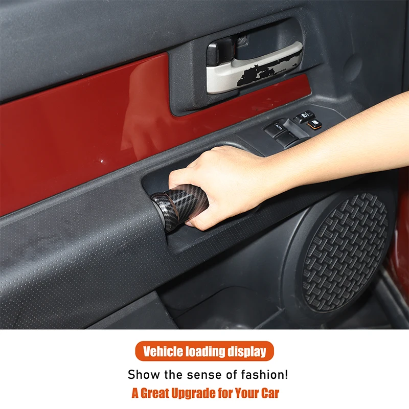 

For Toyota FJ Cruiser 2007-2021 ABS Carbon Fiber Car interior door panel handle protective cover sticker interior accessories