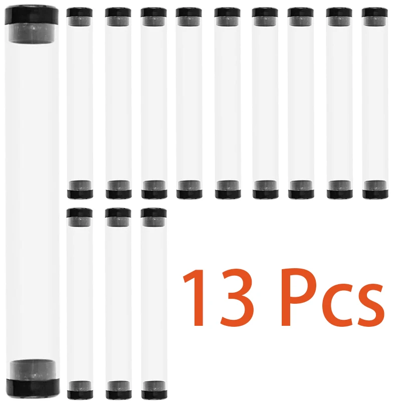 Estuche de lápices acrílico de 13 Uds., caja de regalo de negocios de lujo, caja de bolígrafos transparente cilíndrica, suministros de oficina