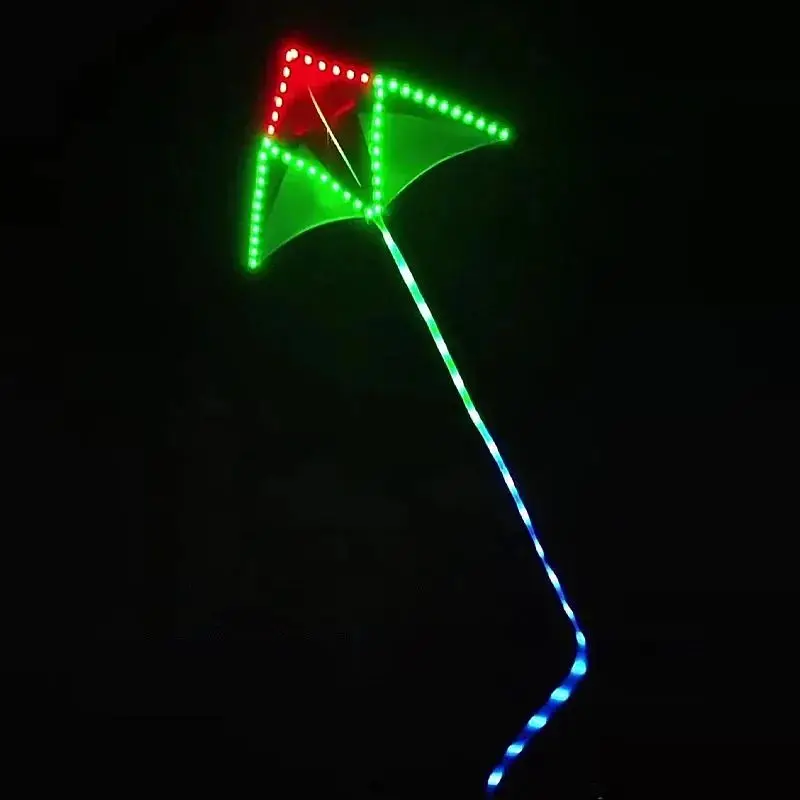 Diy led cometa volando 56 Uds lámpara led brillante colgar en pipas para adultos juguetes al aire libre pipas de viento juguete deportes pipa eléctrica puntero láser
