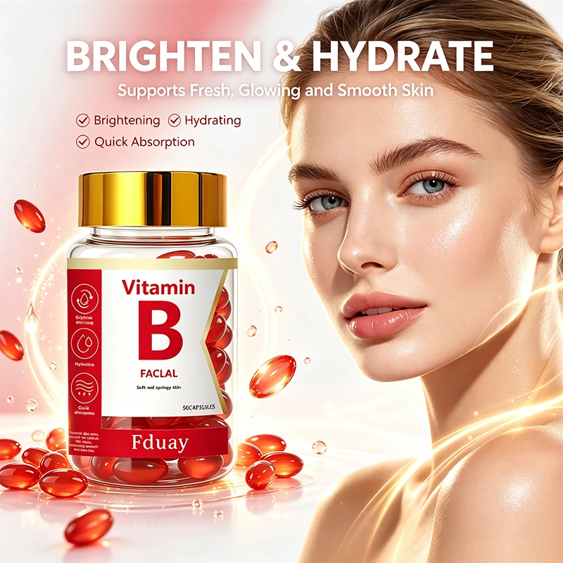 Vitamin B Facial Capsules for Brightening & Hydrating Skincare Nourishing Skin Ingredients to Refine Skin Texture 90 Count