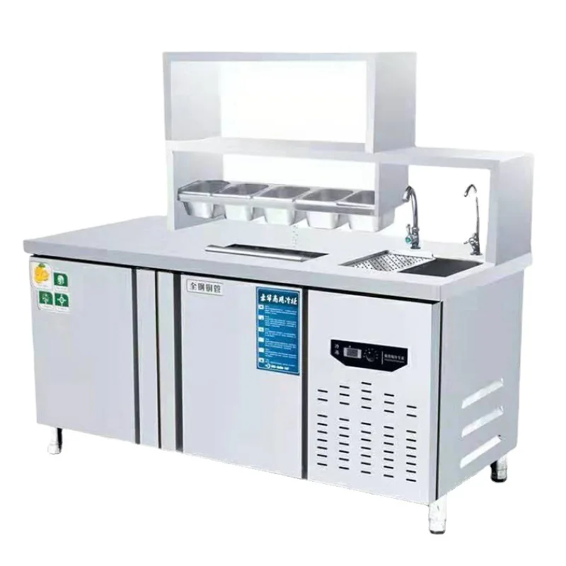 

Консоль для водяного бара из нержавеющей стали, верстак, коммерческий холодильник, охлаждаемый снежный стол