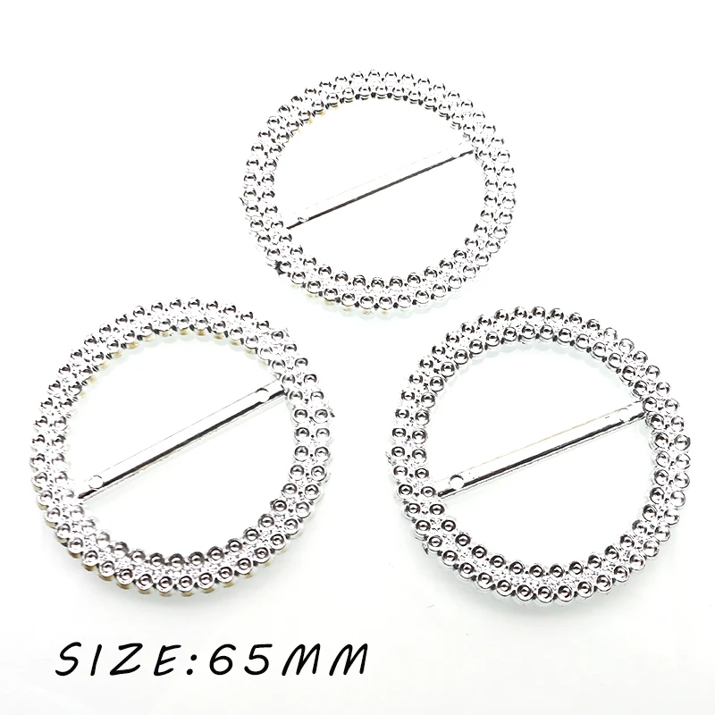 10Pcs/Set 65MM/56MM Plastic Durable Silver Buckle Decorative Buckle I Hotel Table And Chair Cover Cloth Buckle Accessories