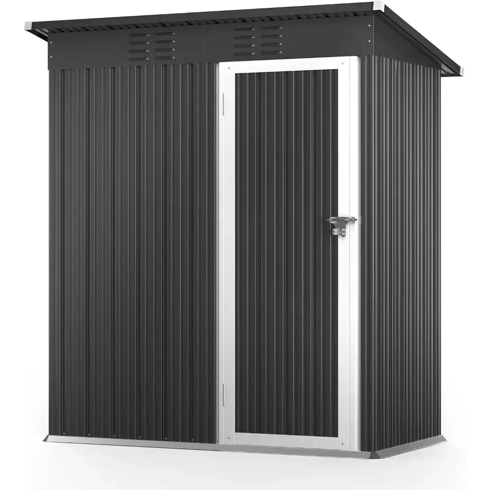 5' X 3' Outdoor Storage Shed Clearance Prefabricated House Backyard Shed for Garden Patio and Lawn(Grey) Freight Free Metabo