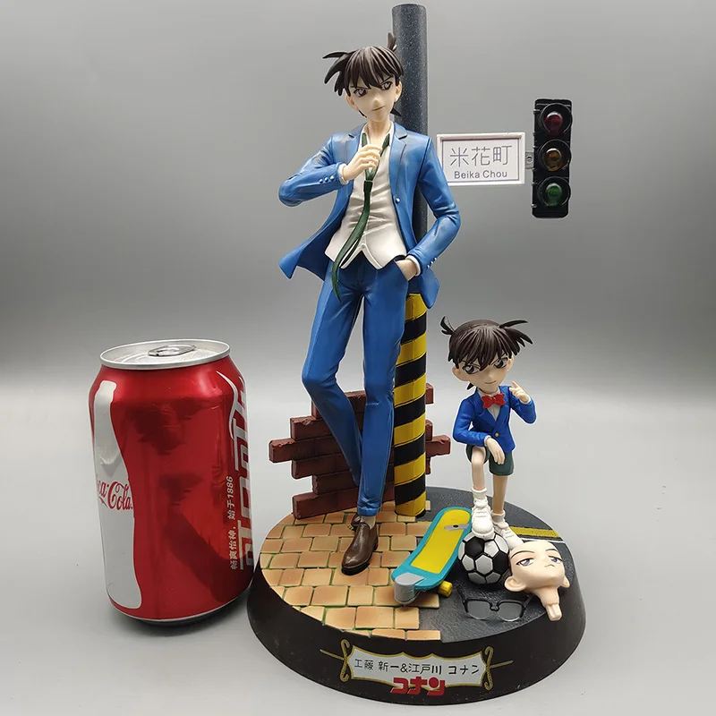 

28cm Detective Conan Kudou Shinichi Figure Jimmy Kudo Case Closed Anime Figures Statue Pvc Figurine Model Collection Toy Gifts