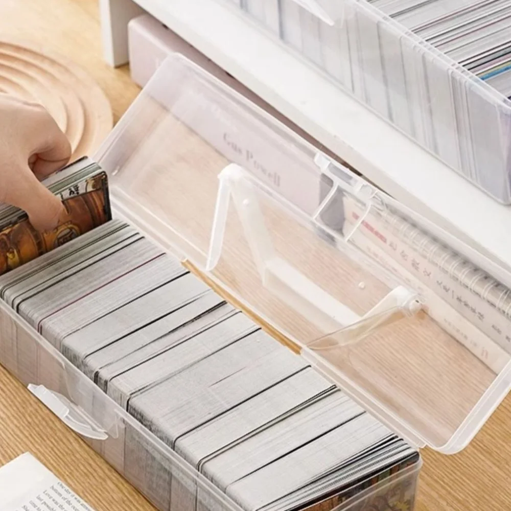 Plastic Game Cards Storage Box Large Capacity Dustproof Football Stars Trading Card Storage Box Multi-Purpose Transparent