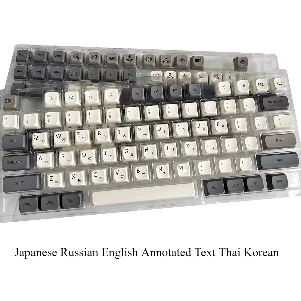 

Japanese Keycaps Russian English Note Text Thai Korean Revelation Keycaps BPT XDA Height keycap set for HI75/60/84/90/104/108