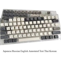 Japanese Keycaps Russian English Note Text Thai Korean Revelation Keycaps BPT XDA Height keycap set for HI75/60/84/90/104/108